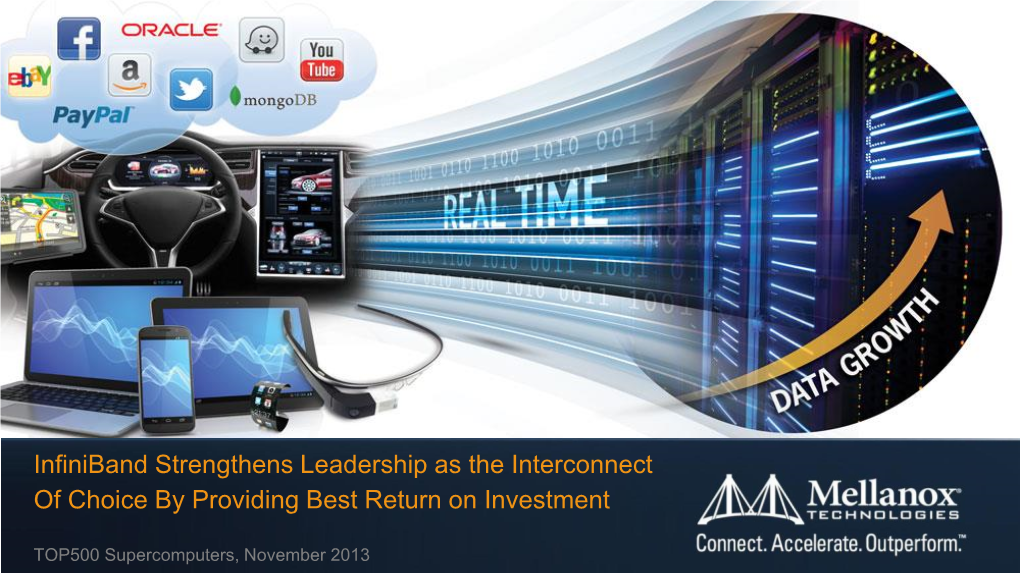 Infiniband Strengthens Leadership As the Interconnect of Choice by Providing Best Return on Investment