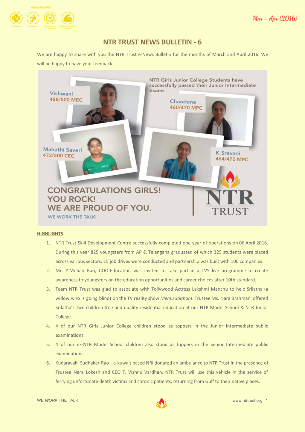 Ntr Trust News Bulletin - 6