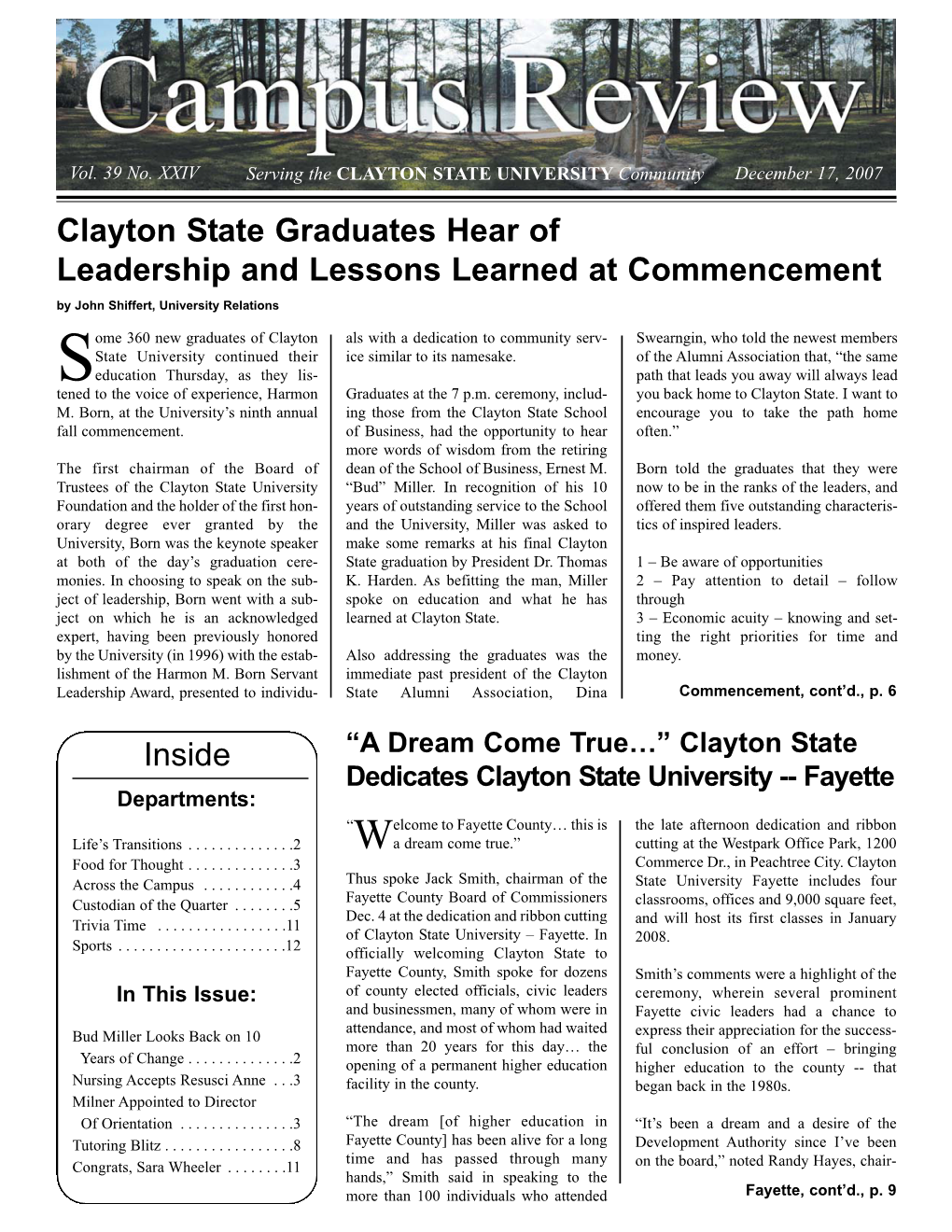 Inside Clayton State Graduates Hear of Leadership and Lessons Learned at Commencement