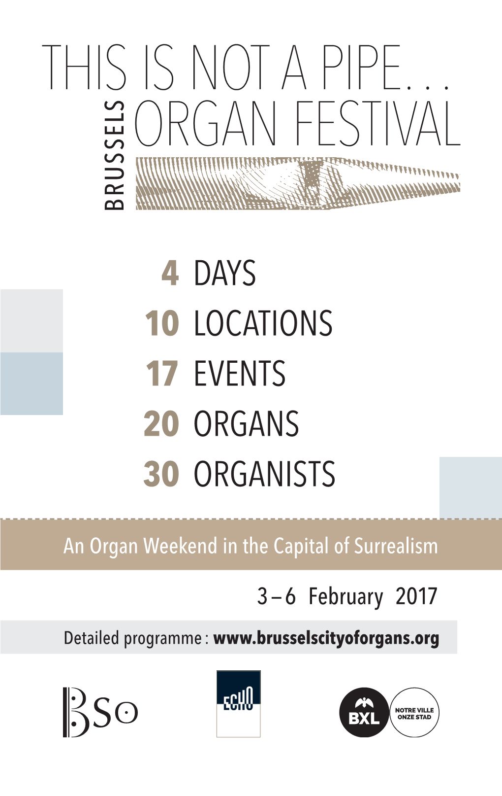 4 Days 10 Locations 17 Events 20 Organs 30 Organists