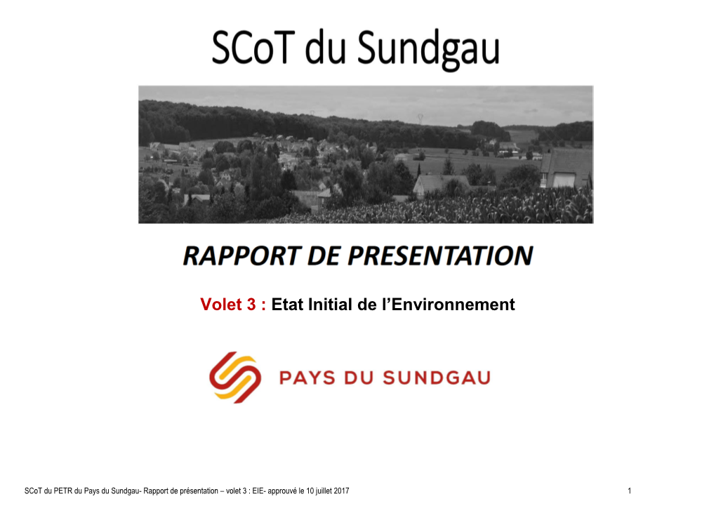 Volet 3 : Etat Initial De L'environnement