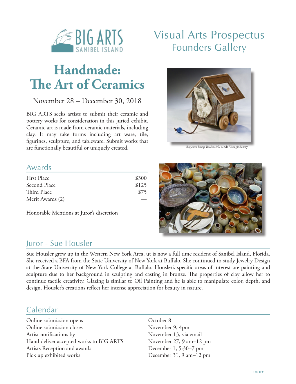 Handmade: the Art of Ceramics November 28 – December 30, 2018