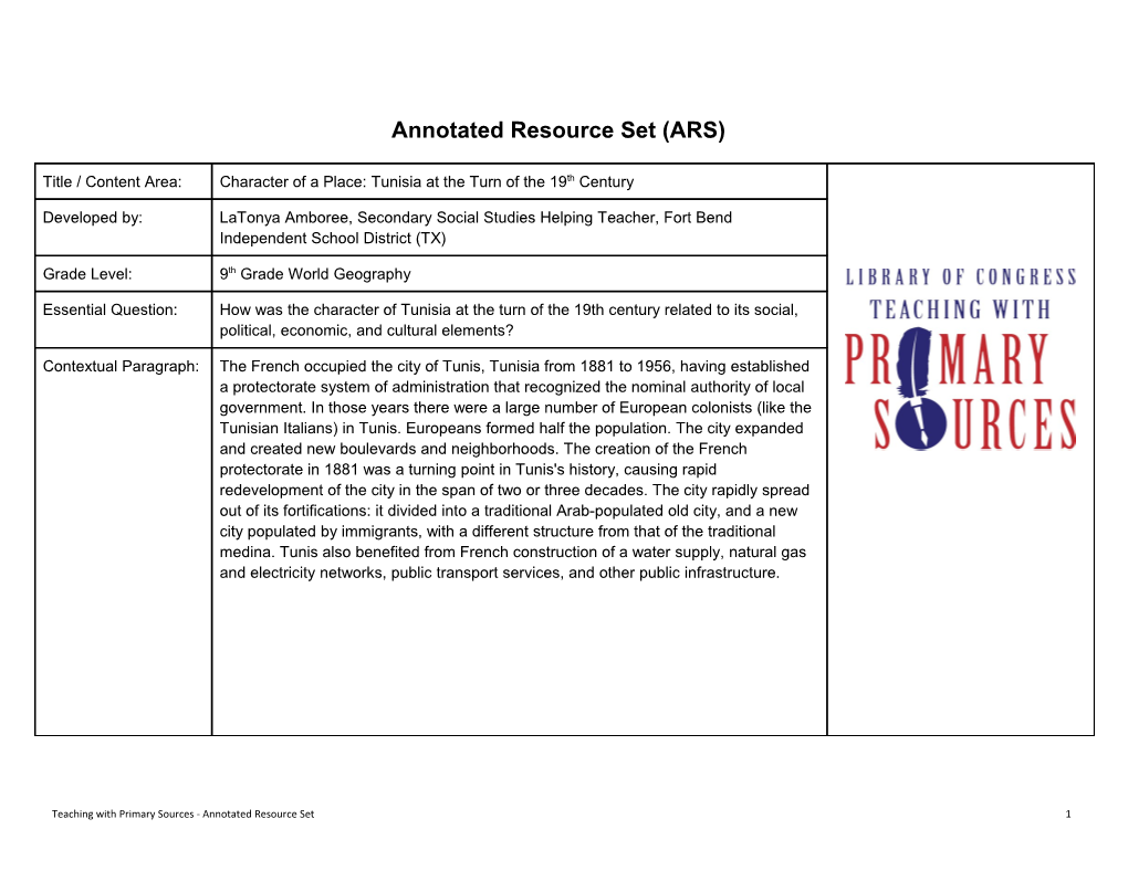 Annotated Resource Set (ARS) s1