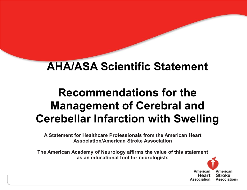 AHA/ASA Scientific Statement Recommendations for The