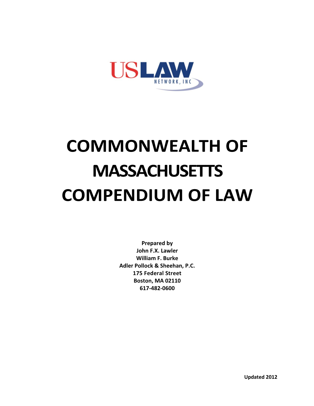 Massachusetts Compendium of Law