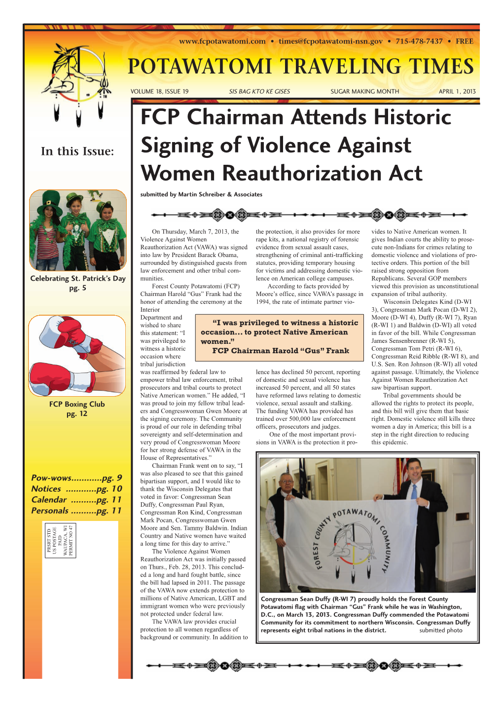 FCP Chairman Attends Historic Signing of Violence Against Women