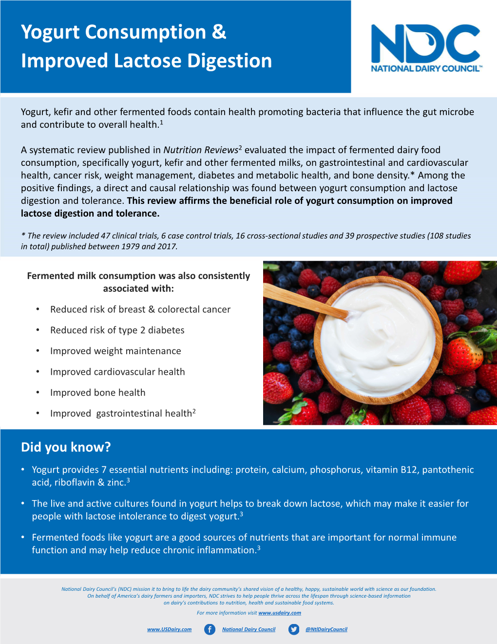 Yogurt Consumption & Improved Lactose Digestion