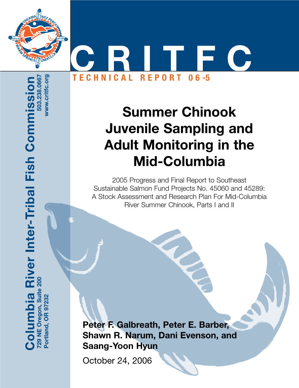 Summer Chinook Juvenile Sampling and Adult Monitoring in the Mid-Columbia