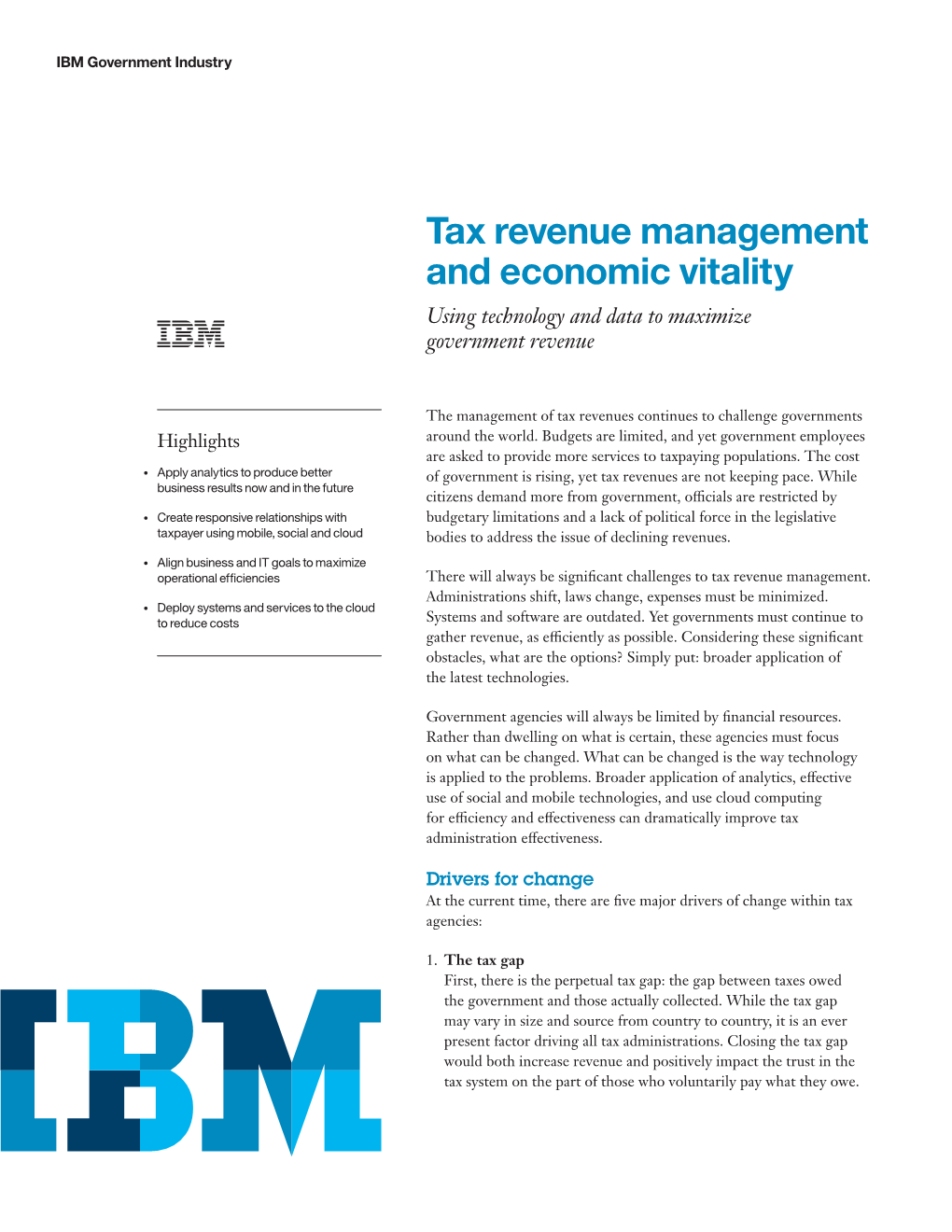 Tax Revenue Management and Economic Vitality Using Technology and Data to Maximize Government Revenue