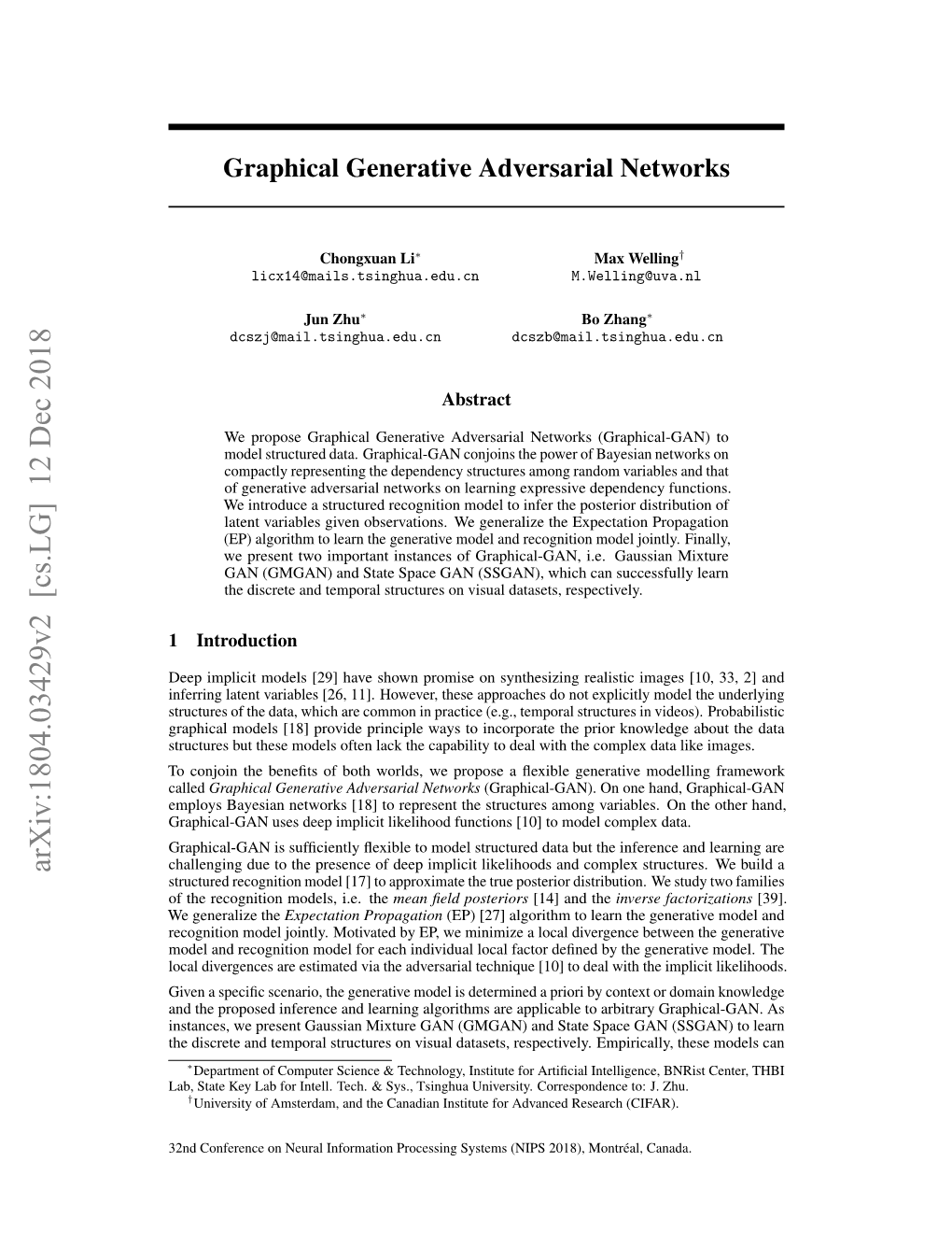 Graphical Generative Adversarial Networks