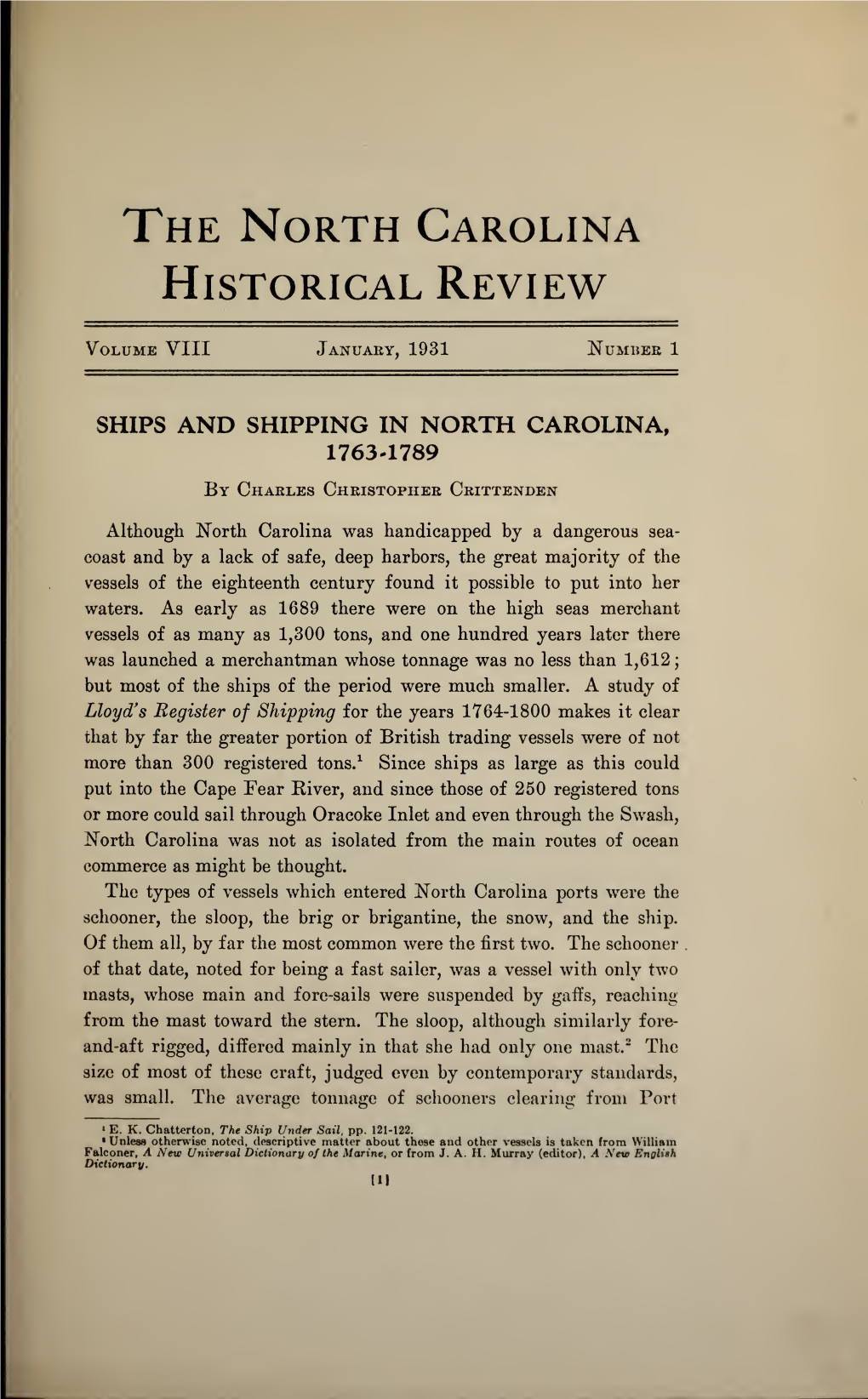 The North Carolina Historical Review