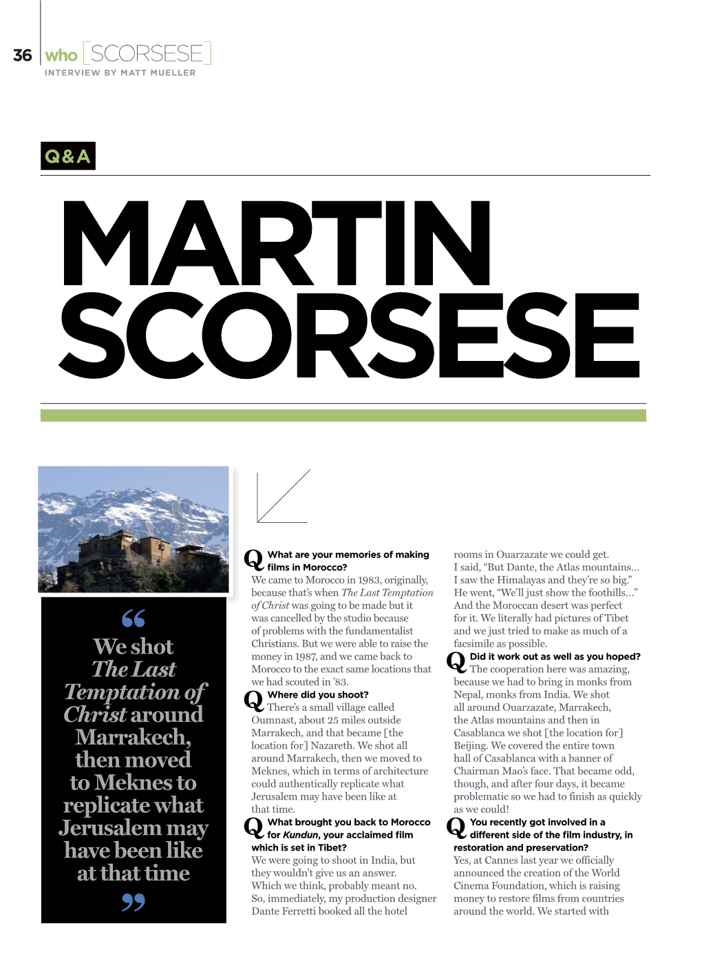 SCORSESE] INTERVIEW by Matt Mueller