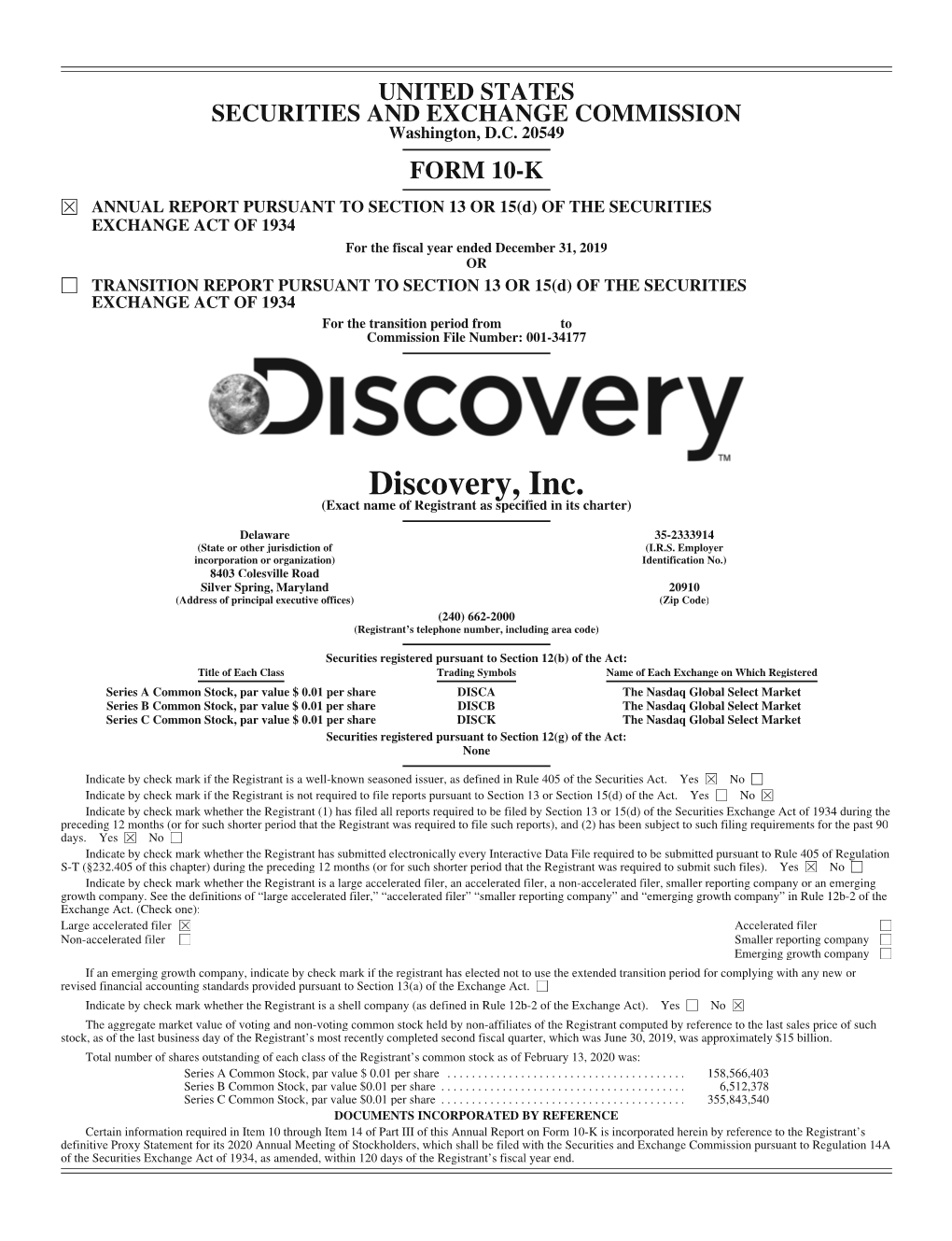 Discovery, Inc. Y