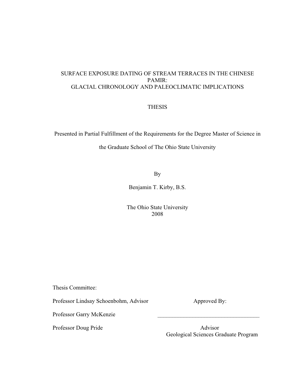 Glacial Chronology and Paleoclimatic Implications