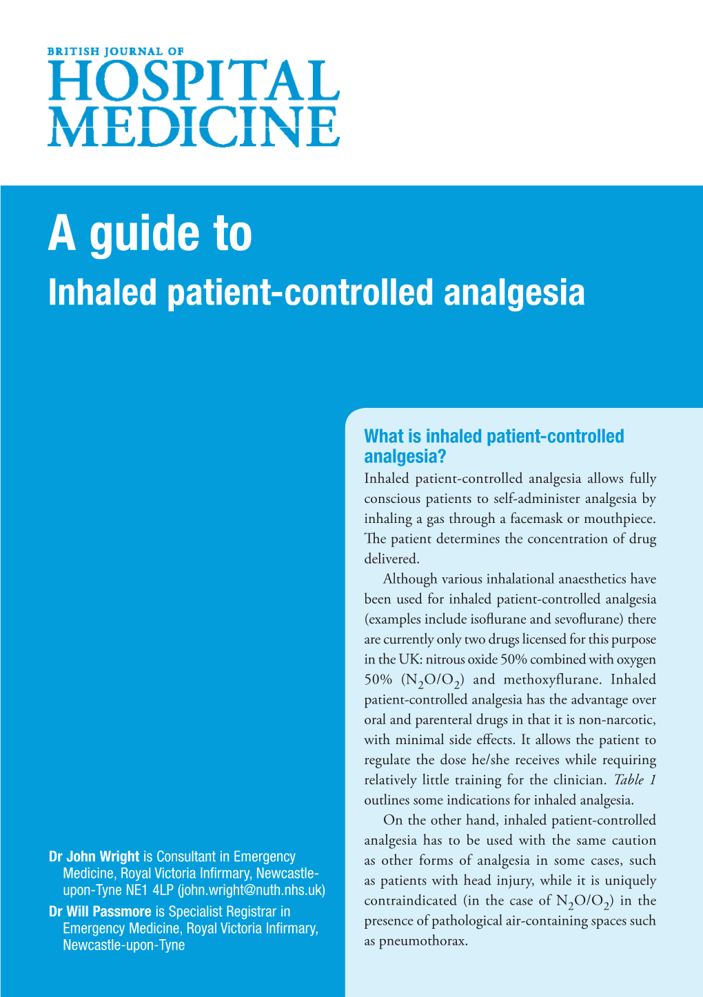 A Guide to Fast, Effective Pain Management Designed for Fast, Efficient Patient Management