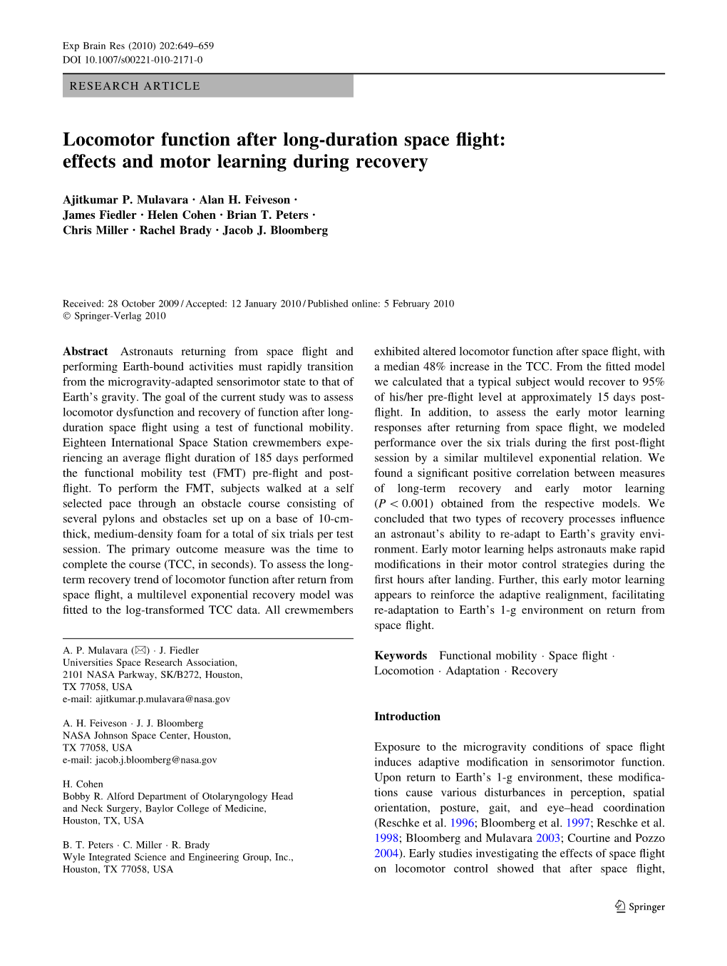 Locomotor Function After Long-Duration Space Flight