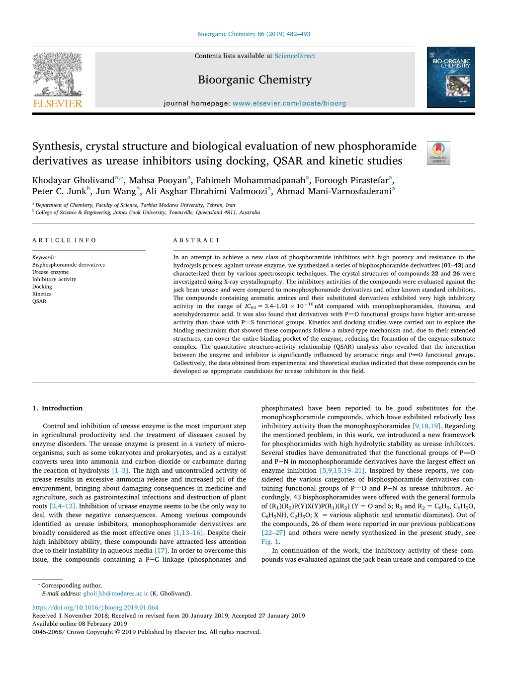 Synthesis, Crystal Structure and Biological Evaluation of New