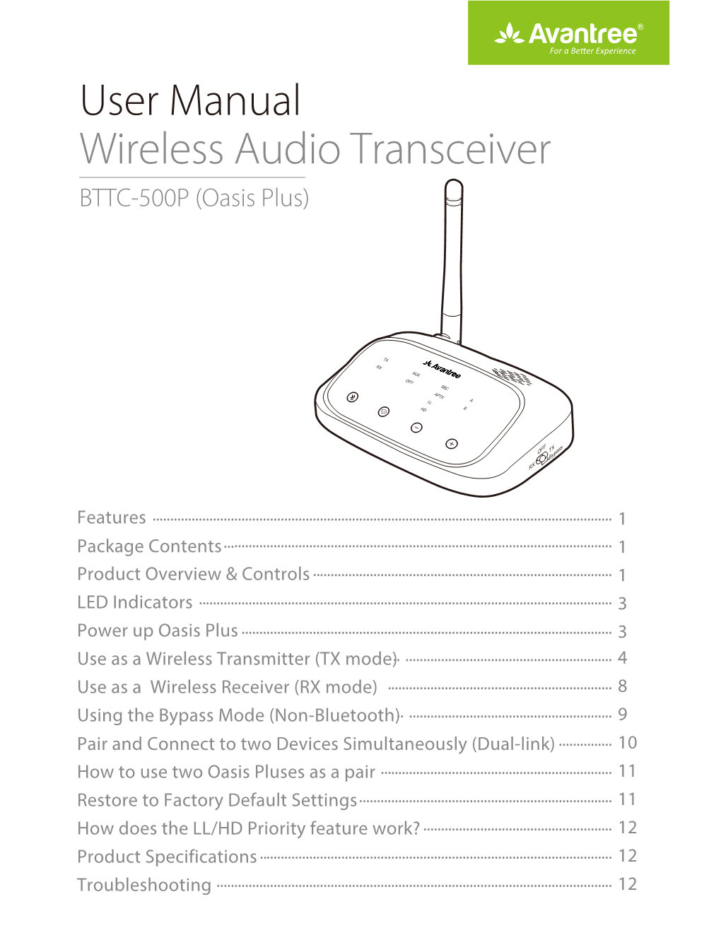 Avantree TC500P User Manual