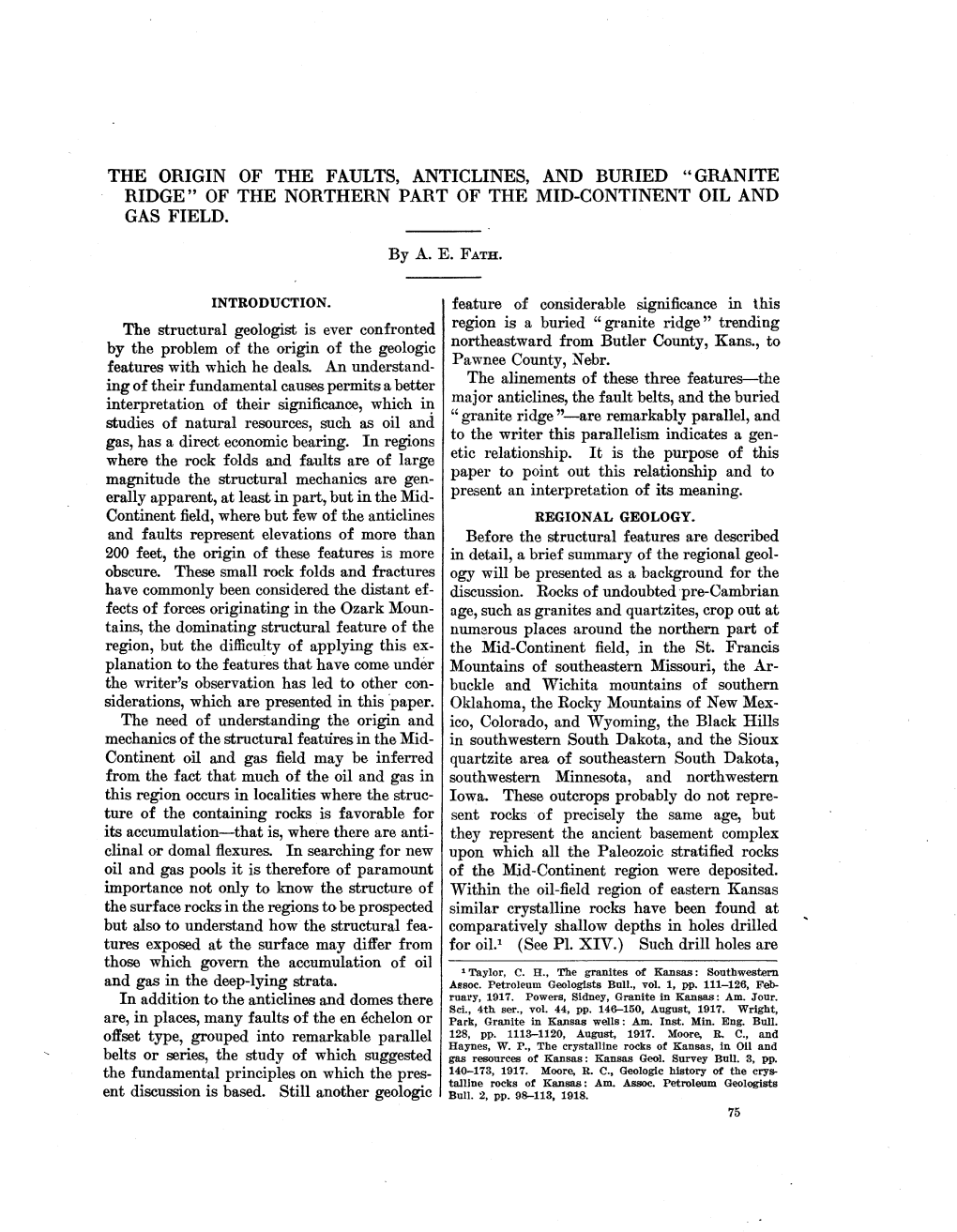 The Origin of the Faults, Anticlines, and Buried 