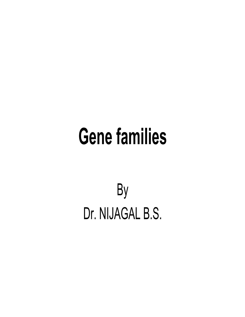 Gene Families