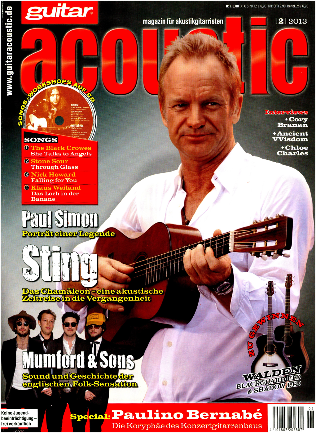 Guitar D: € 5,80 A: € 6,70 L: € 6,90 CH: SFR 9,90 Benelux € 6,90 Magazin Fur Akustikgitarristen� [2] 2013