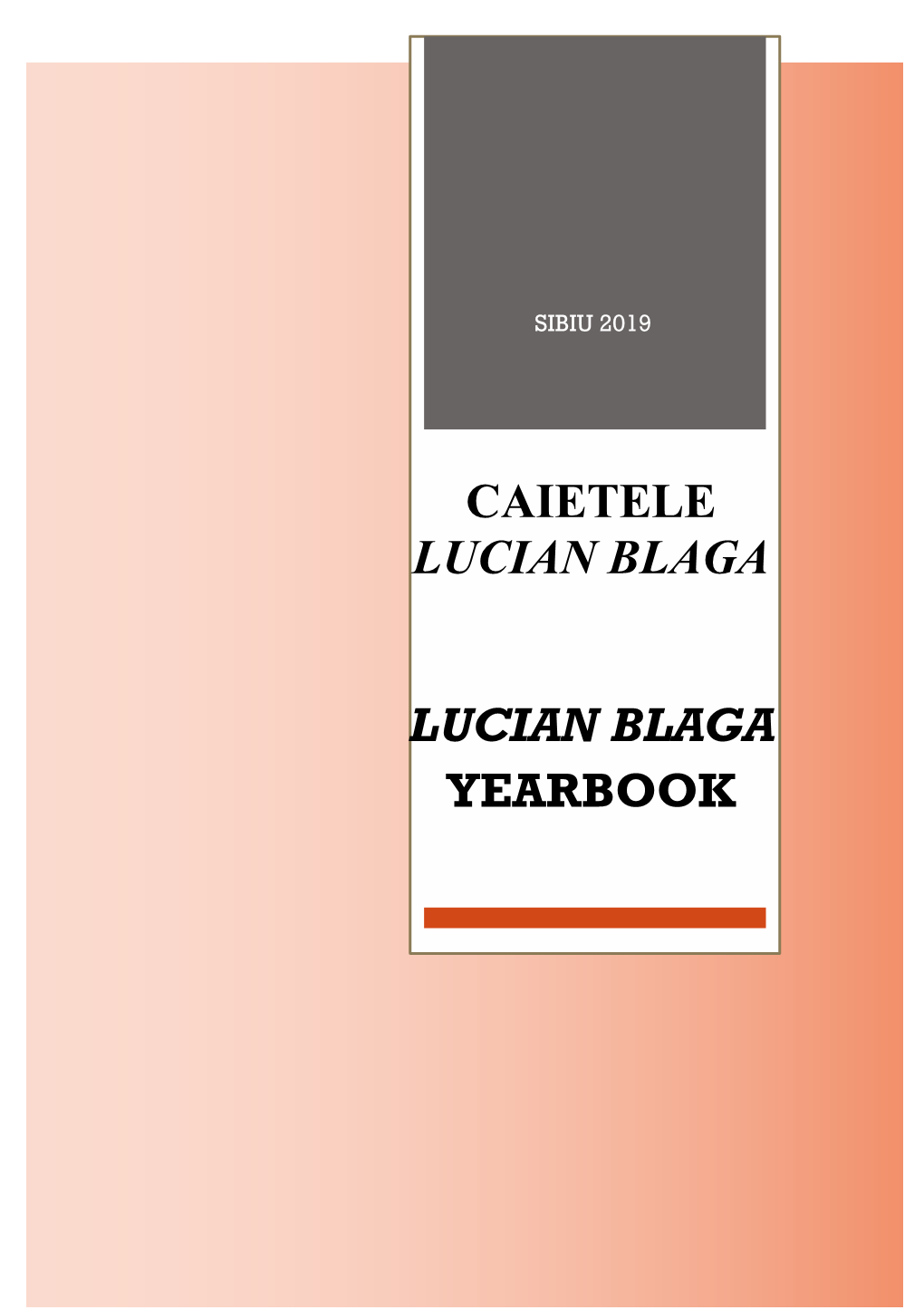 Caietele Lucian Blaga Lucian Blaga Yearbook