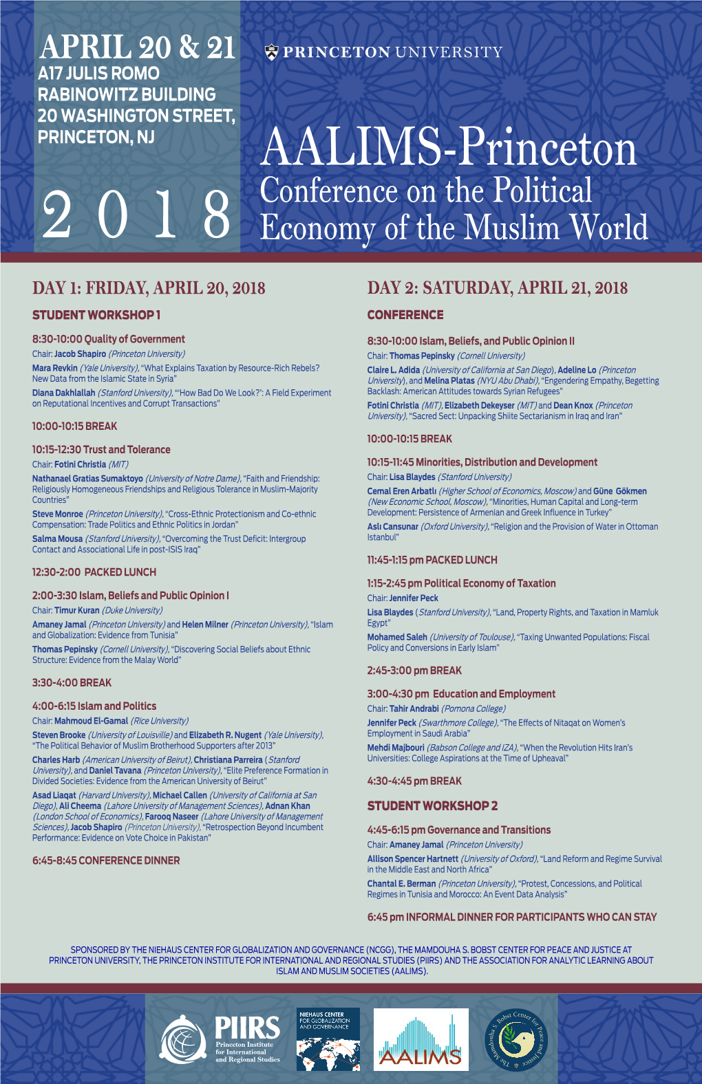 AALIMS-Princeton Conference on the Political 2018 Economy of the Muslim World