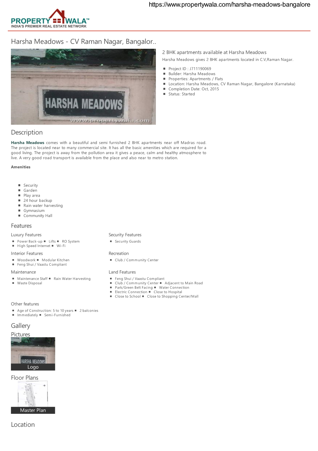 Harsha Meadows - CV Raman Nagar, Bangalor… 2 BHK Apartments Available at Harsha Meadows Harsha Meadows Gives 2 BHK Apartments Located in C.V,Raman Nagar