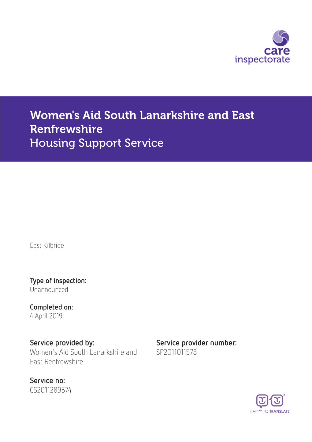 Women's Aid South Lanarkshire and East Renfrewshire Housing Support Service