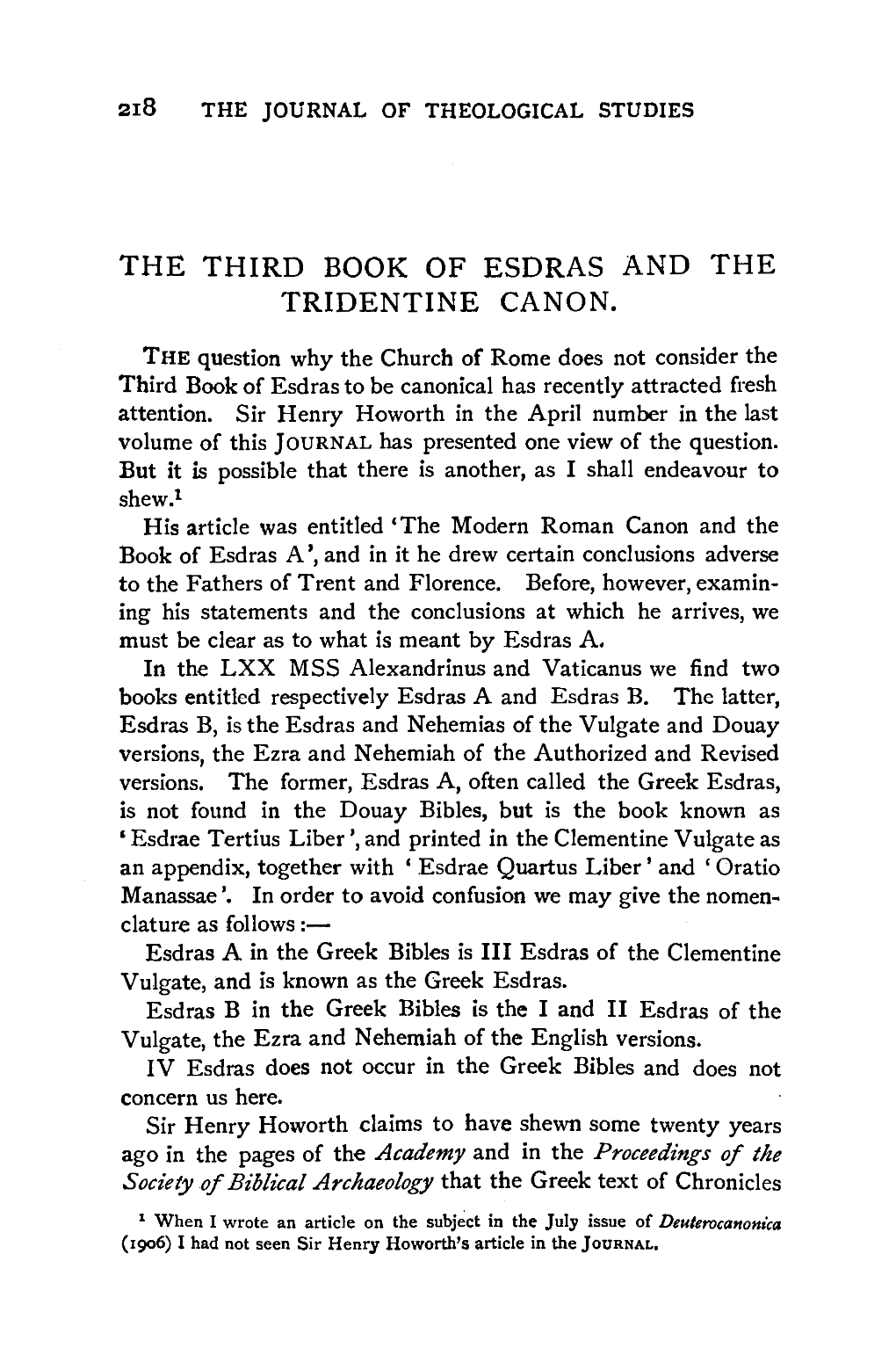 The Third Book of Esdras and the Tridentine Canon