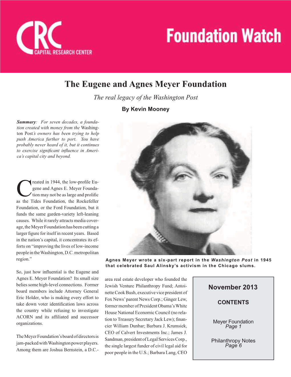 Stopping Juvenile Detention: the Eugene and Agnes Meyer Foundation