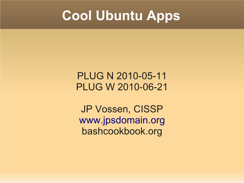 Cool Ubuntu Apps