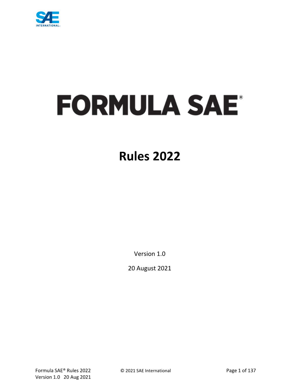 Formula SAE Rules 2022 Version