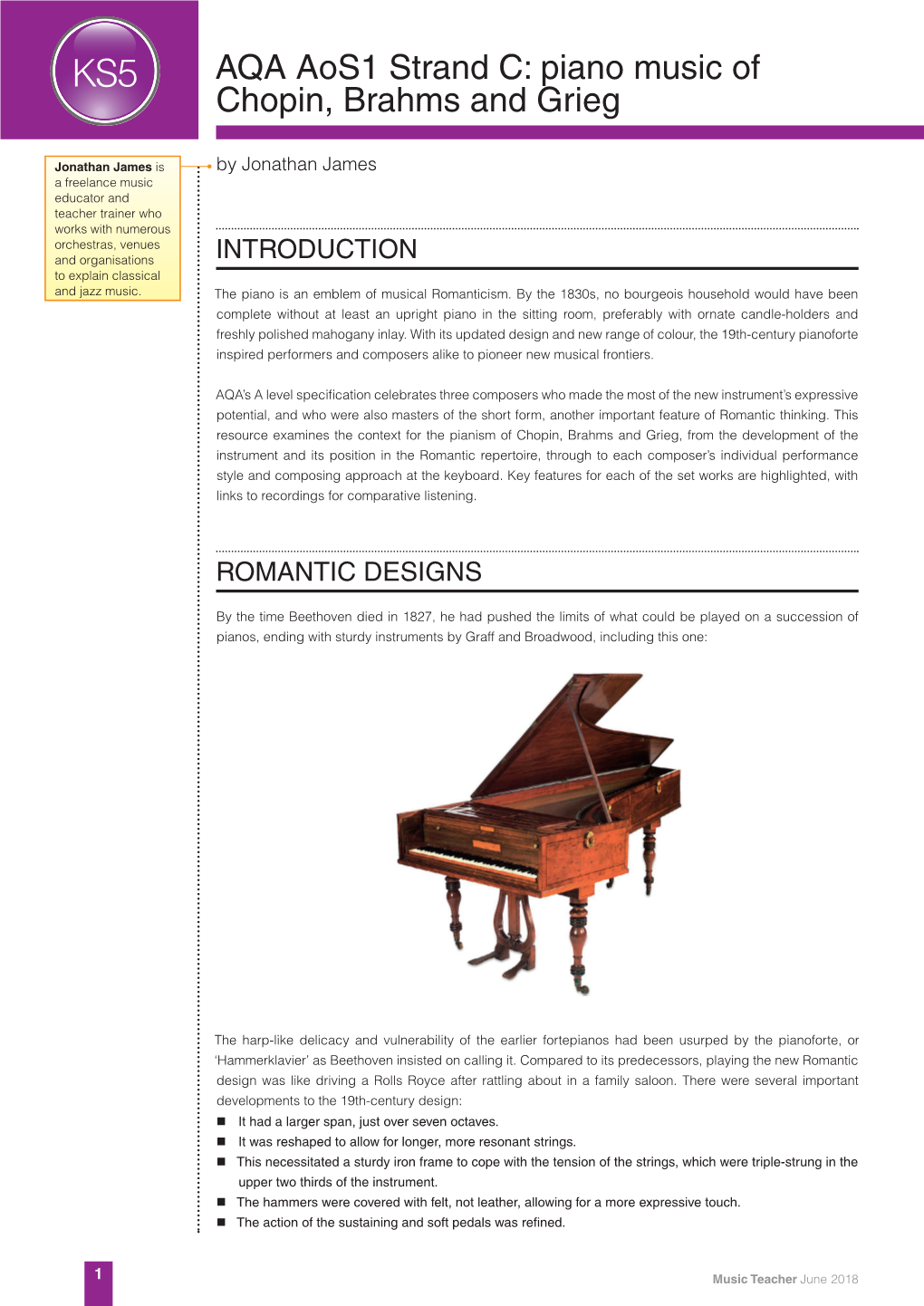 AQA Aos1 Strand C: Piano Music of Chopin, Brahms and Grieg
