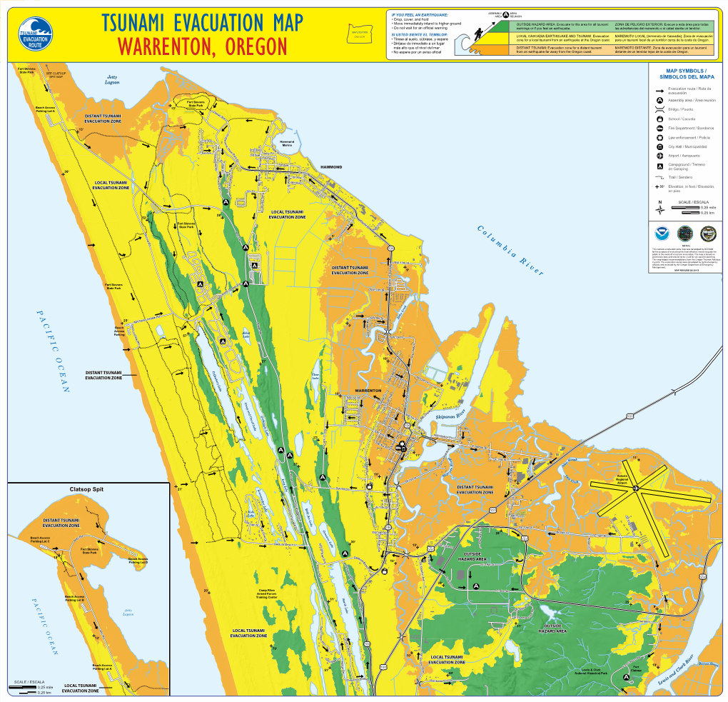 Tsunami Evacuation Map and Brochure for Warrenton and Clatsop