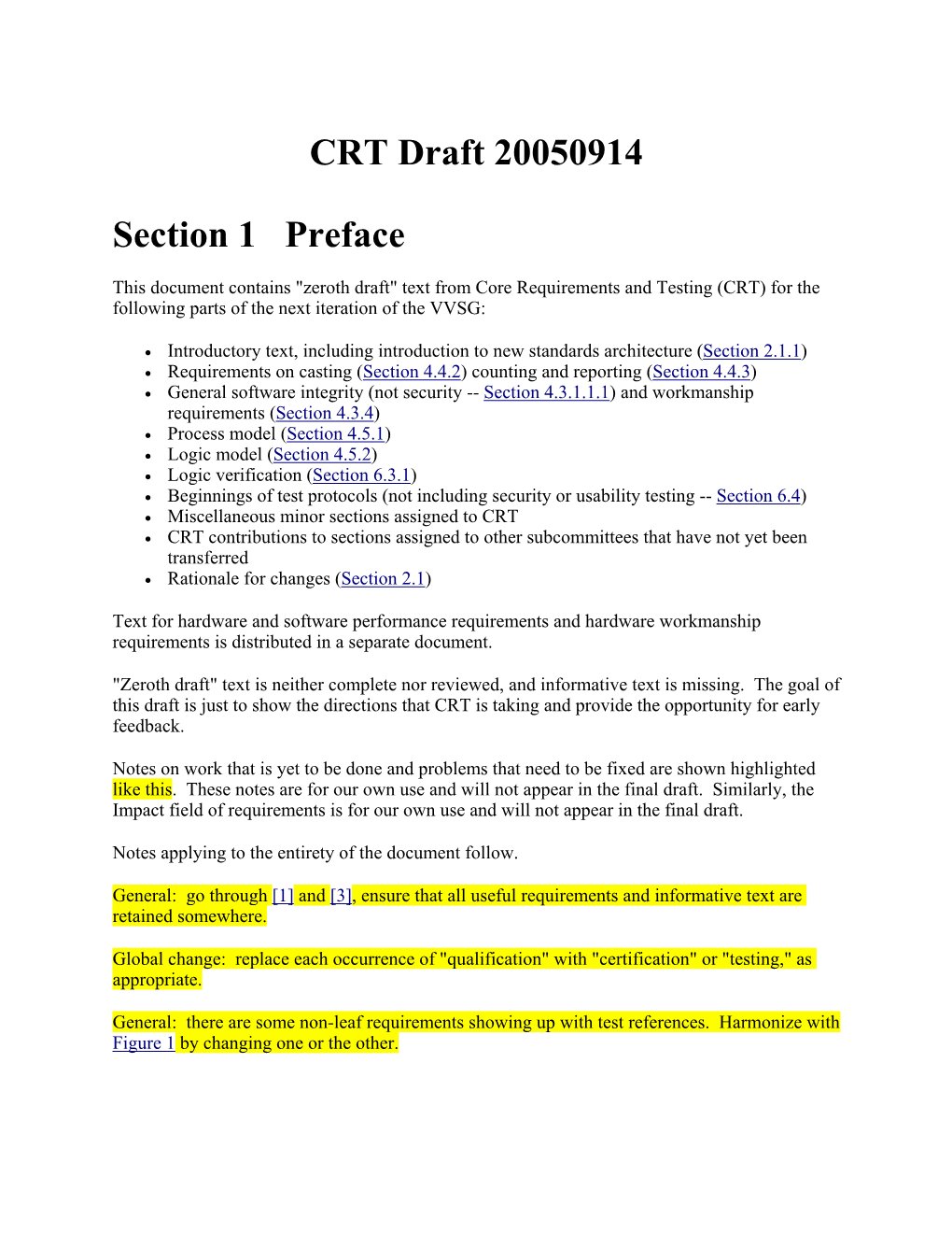 CRT Draft 20050914 Section 1 Preface