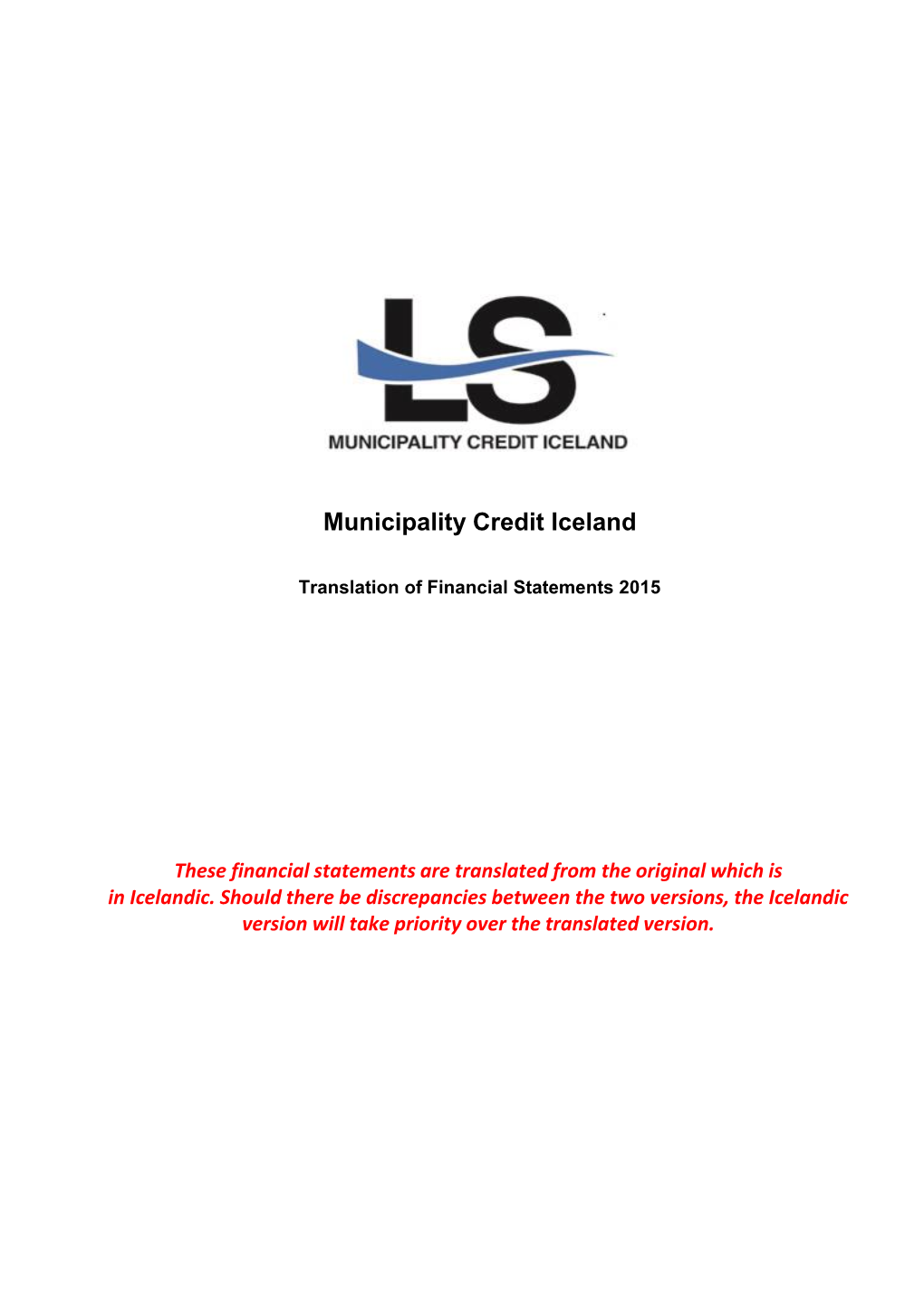 Municipality Credit Iceland