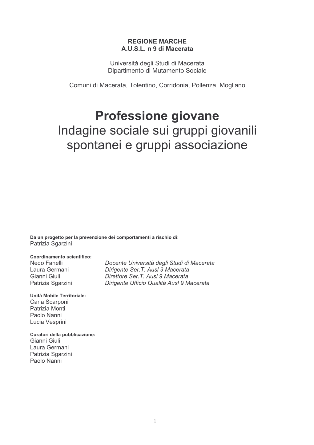 Pianeta Giovani Indice