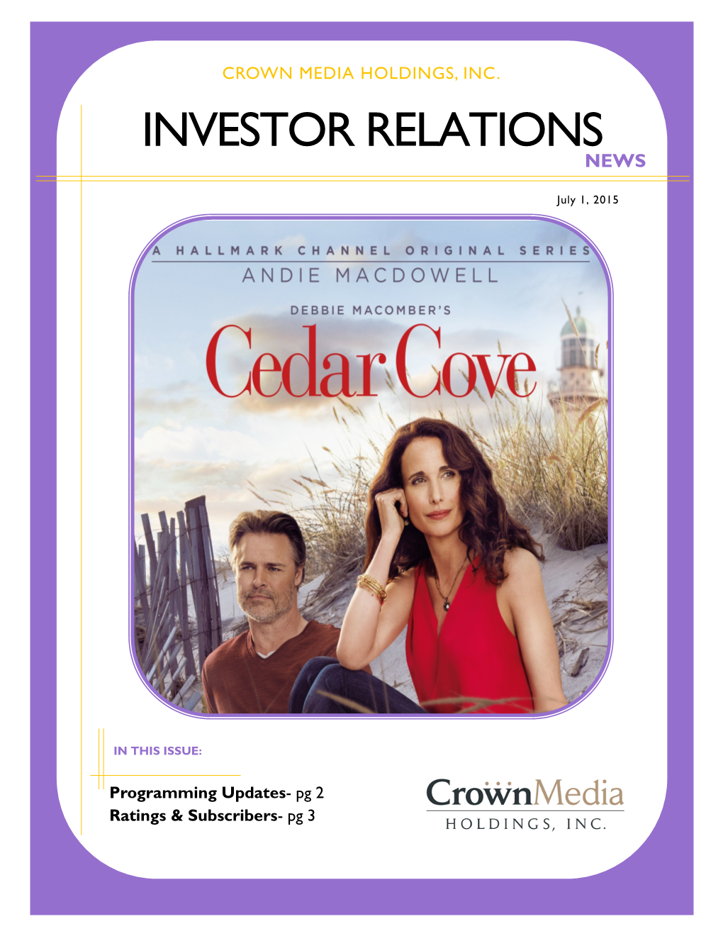 Investor Relations News