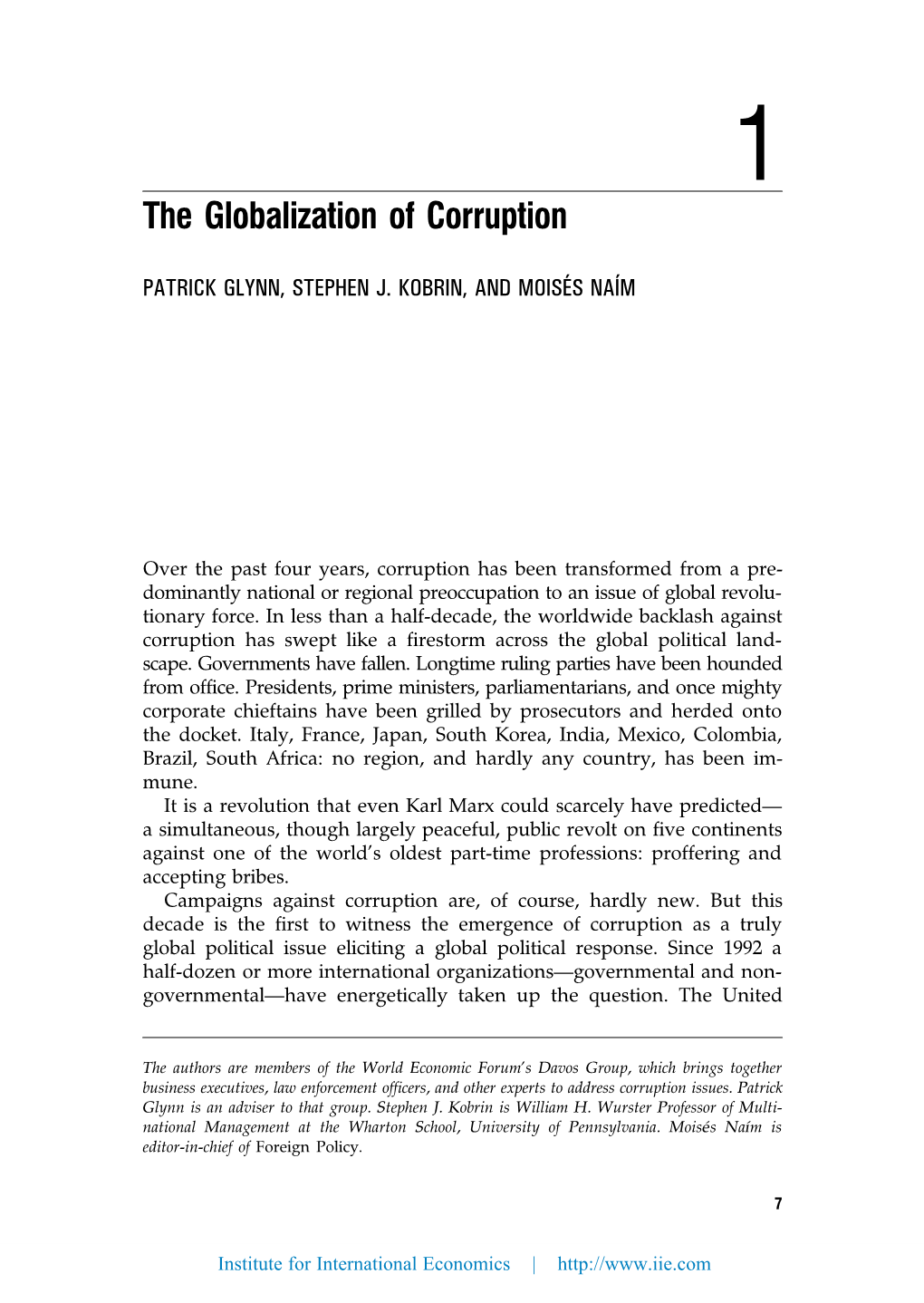 The Globalization of Corruption