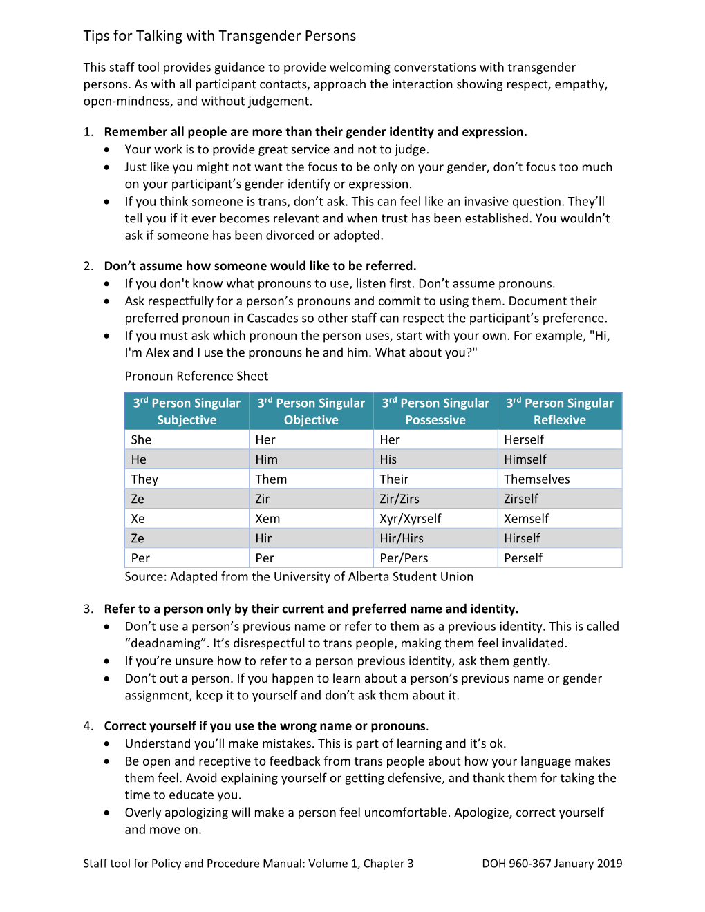 WIC Clinic Staff Tips for Talking with Transgender Persons