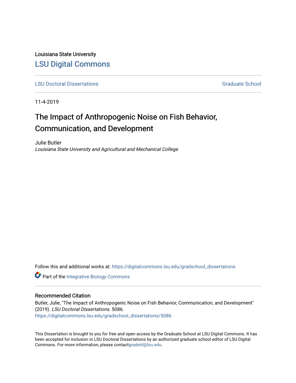 The Impact of Anthropogenic Noise on Fish Behavior, Communication, and Development