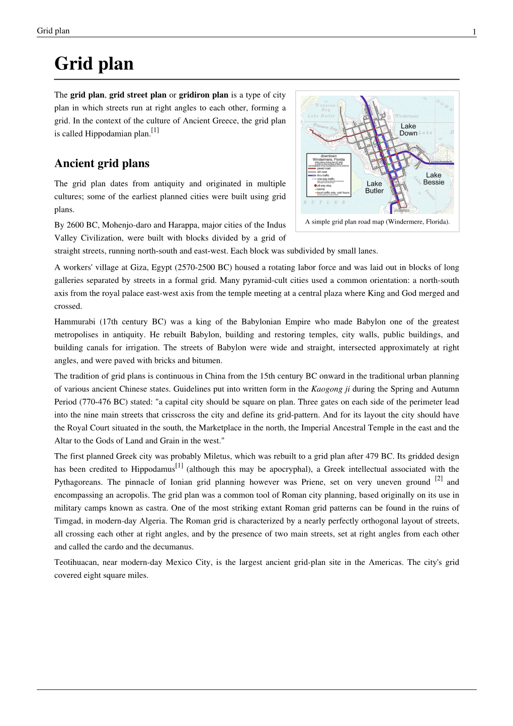 Grid Plan 1 Grid Plan