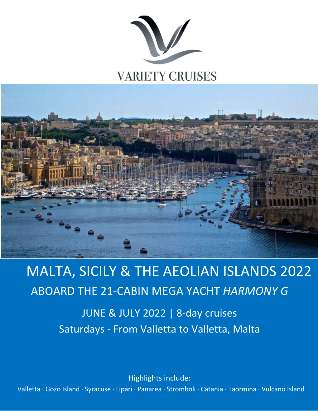 Malta, Sicily & the Aeolian Islands 2022