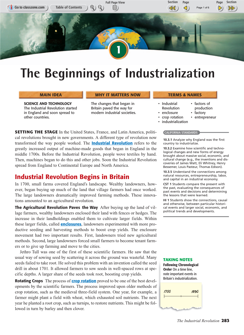 The Beginnings of Industrialization