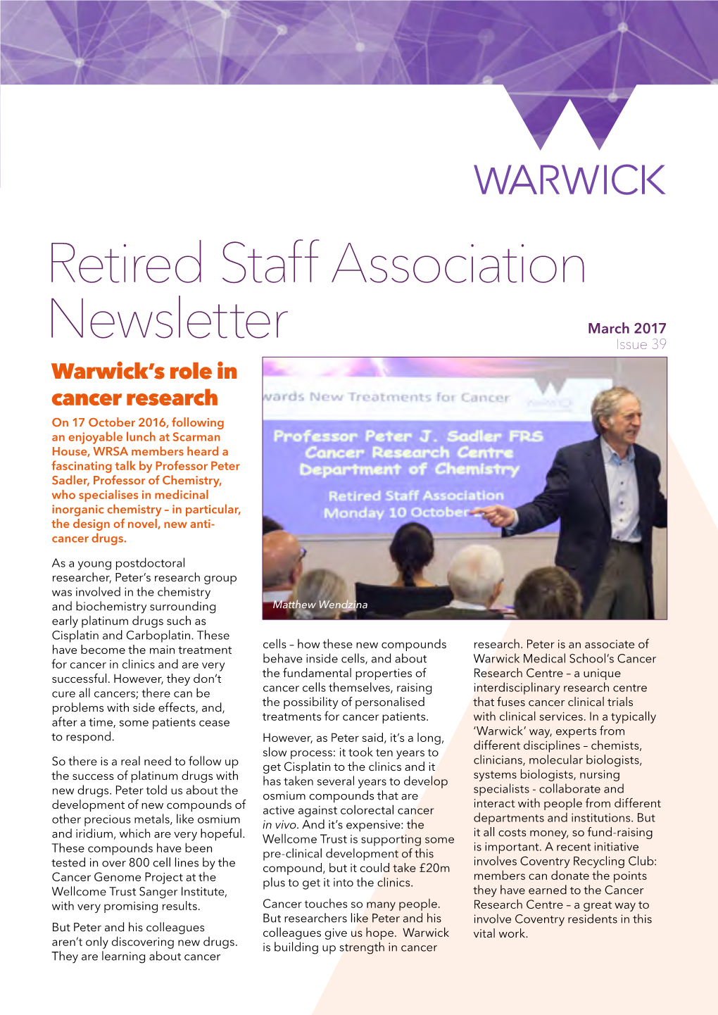 Retired Staff Association Newsletter