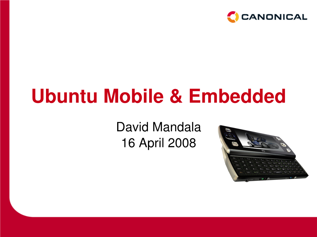 Ubuntu Mobile & Embedded