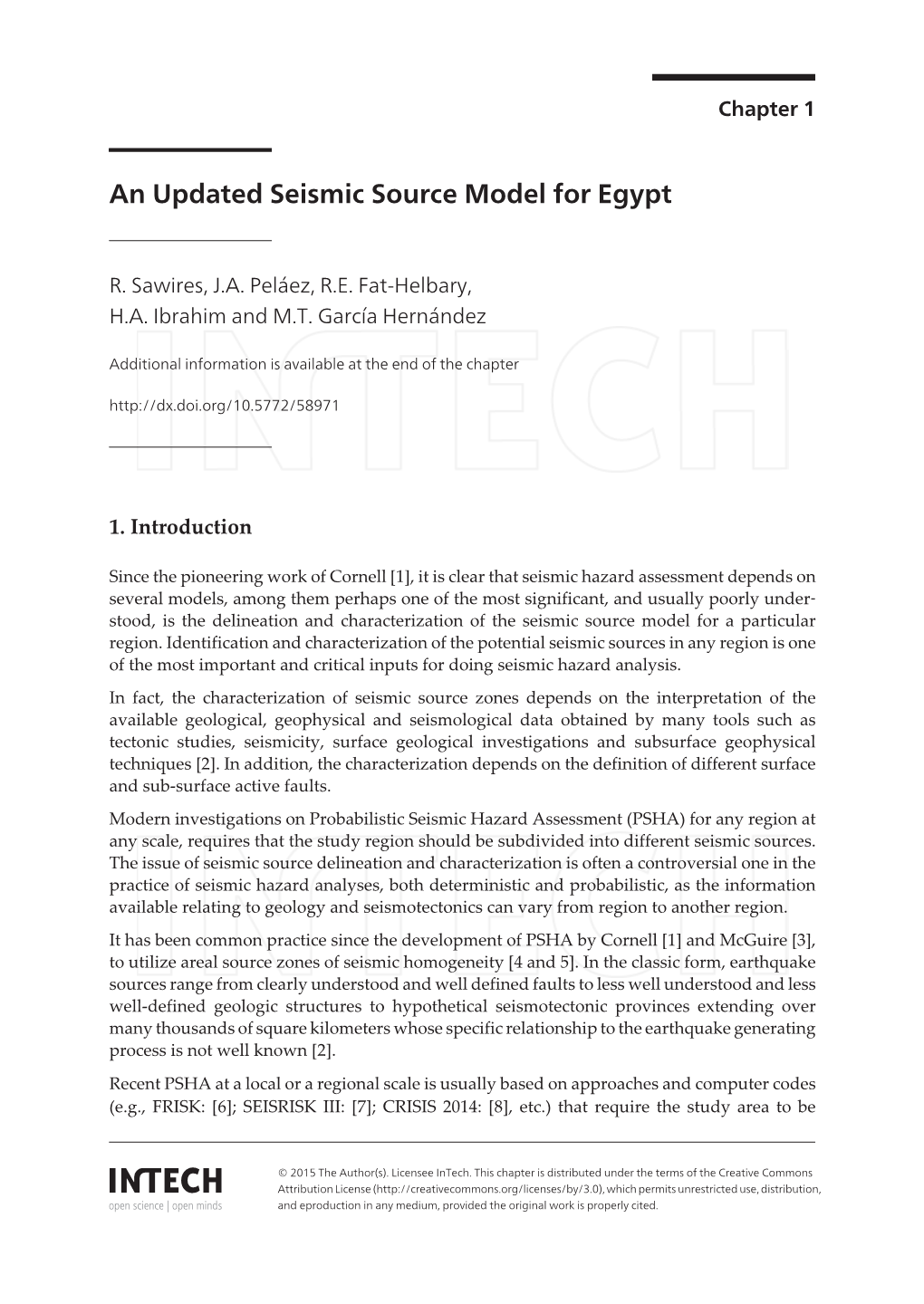 An Updated Seismic Source Model for Egypt