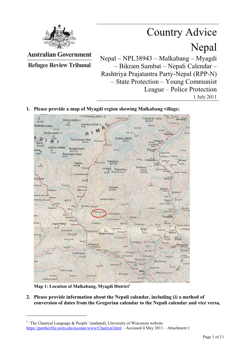 Nepal – NPL38943 – Malkabang – Myagdi