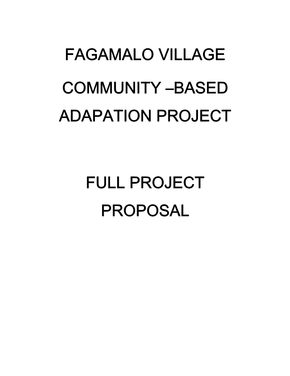 Fagamalo Village Community